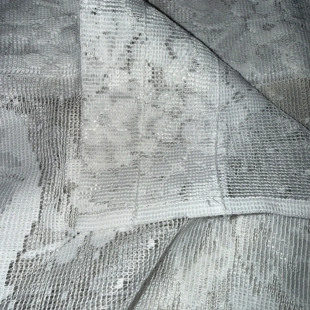 Vintage Set Of 2 Lace White Curtain Valance 29X36 In Ea Floral Cottage Country